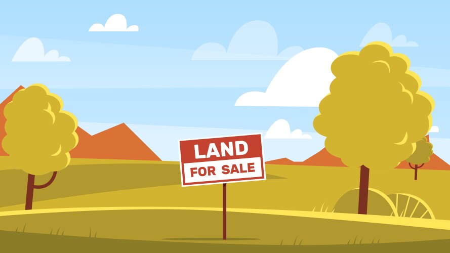 Land Sale Signage - Meadow Concept Vector Image