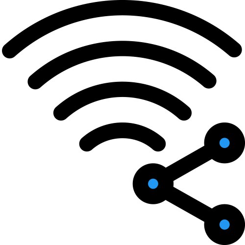 Use of wifi for transferring data between devices vector image
