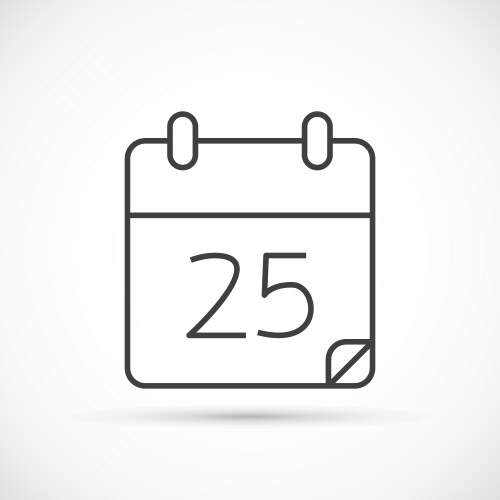 Calendar thin line icon vector image