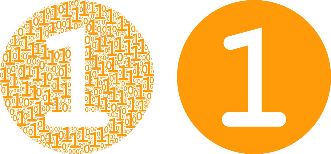 One coin composition of binary digits vektorbild