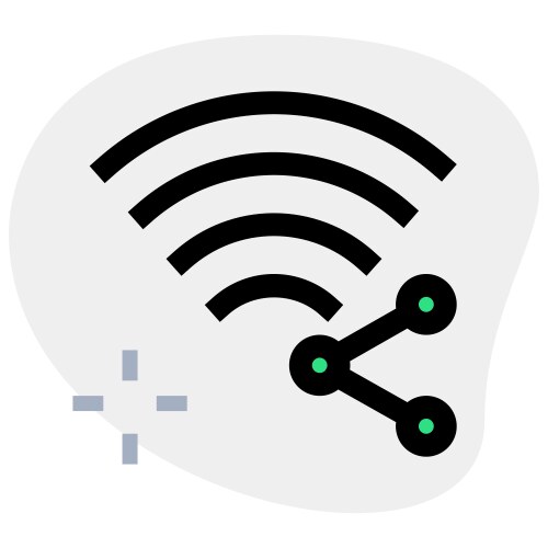 Use of wifi for transferring data between devices vector image