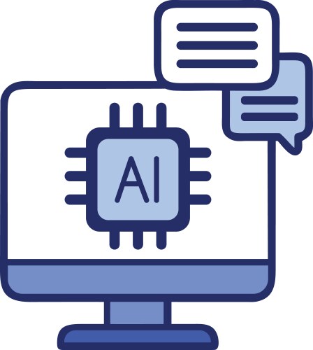 Ai chatbot computer digital neural processor vector image