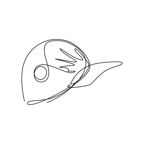 Continuous one line drawing uniform cap or hat Vector Image