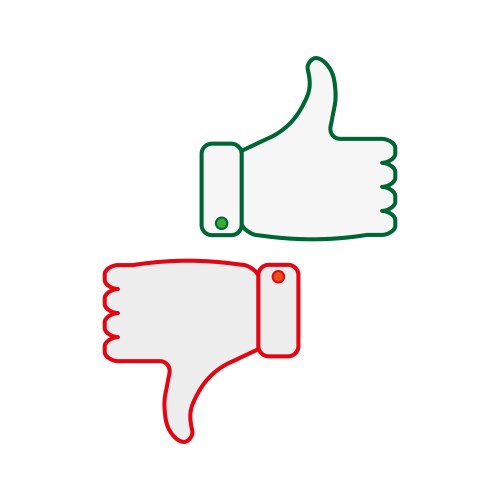 Thumbs Up Down Green Red Vector Images (over 510)