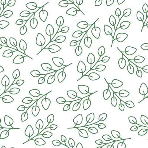 Eucalyptus tree branch seamless pattern with line vector image