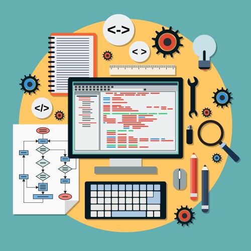 Program coding concept vector image