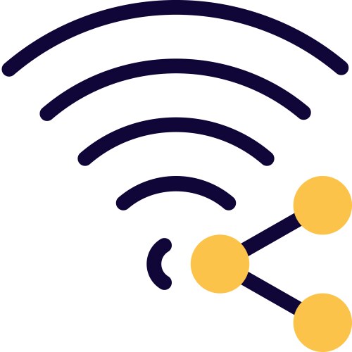 Use of wifi for transferring data between devices vector image