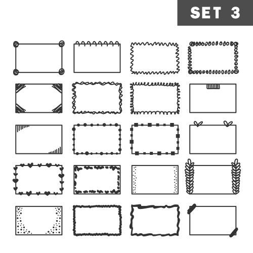 Hand Drawn Rectangle Frames Royalty Free Vector Image