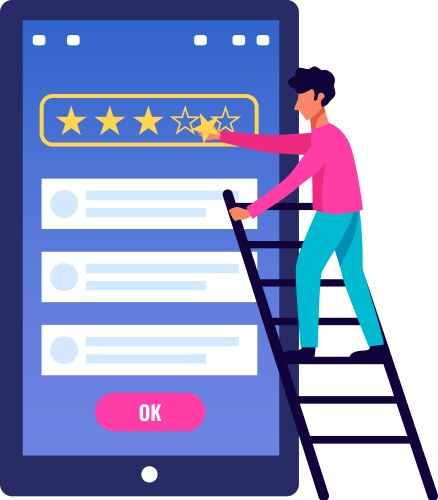 Five stars to app Royalty Free Vector Image - VectorStock