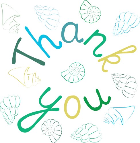 thank you hand lettering greeting card vector