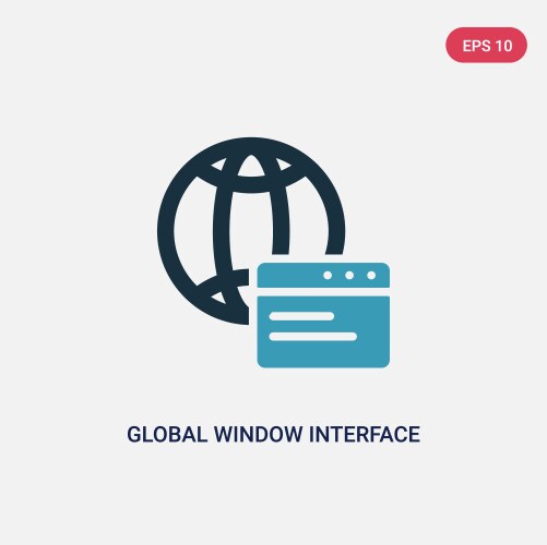 Two color global window interface icon from user vector image
