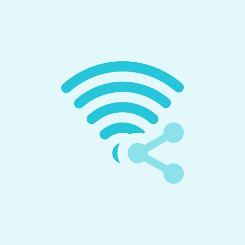 Use of wifi for transferring data between devices vector image