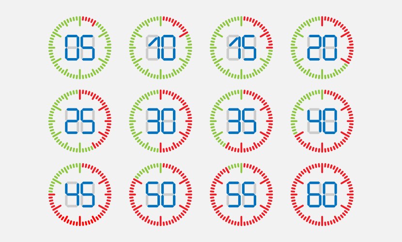 Electronic time counter countdown timer or clock vector image