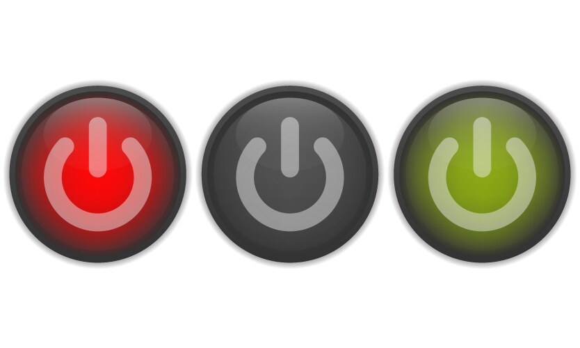 Power button in active inactive and stanby state vector image