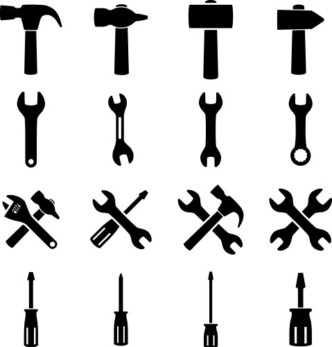 Building tool icon set Royalty Free Vector Image