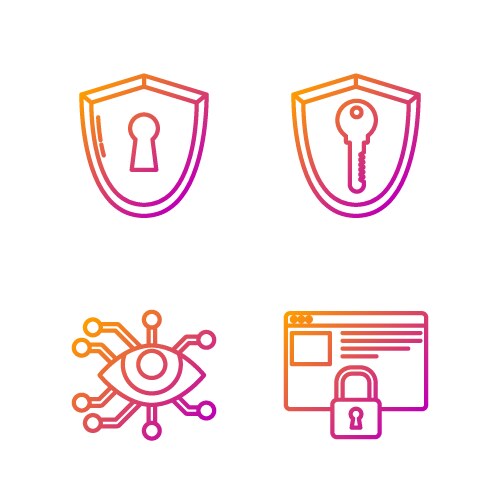 Set line secure your site with https ssl eye vector image
