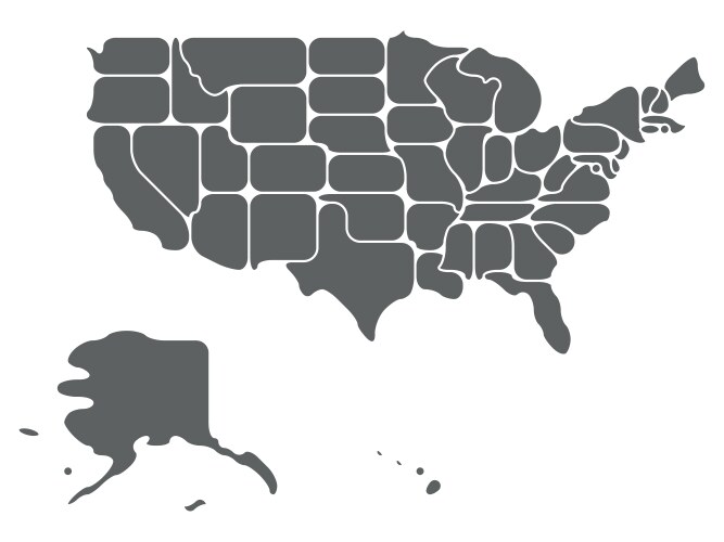 Simplified smooth map of usa Vector Image