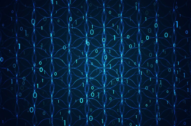 Stream of encoded data abstract digital code vektorbild
