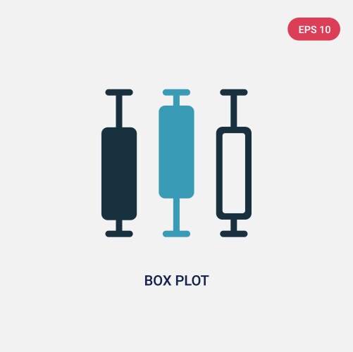 Two color box plot icon from user interface vector image