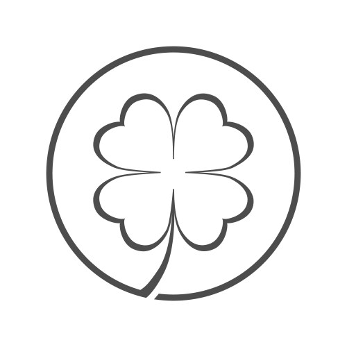 Golden coin with four leave clover Royalty Free Vector Image