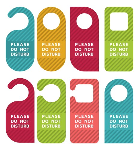 do not disturb door hanger set vector image