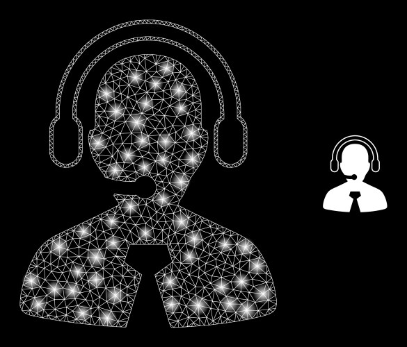 Mesh net call center manager with glitter vektorbild