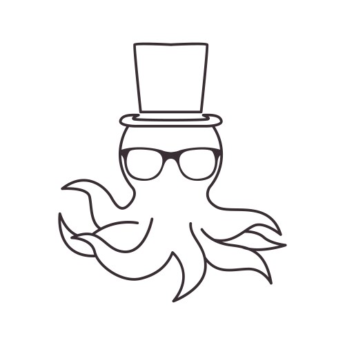 Octopus magician icon logo vector image