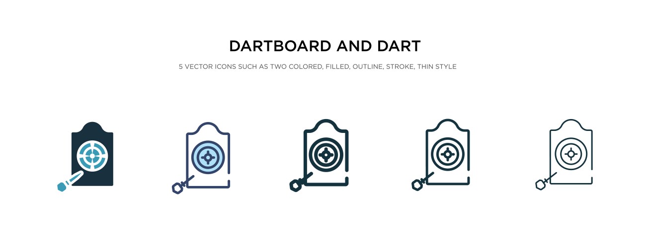 Dartboard and dart icon in different style two vector image