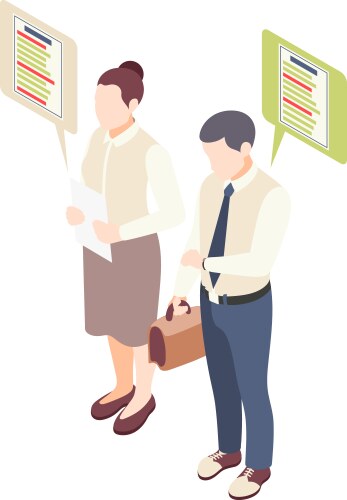 isometric job candidates vector image