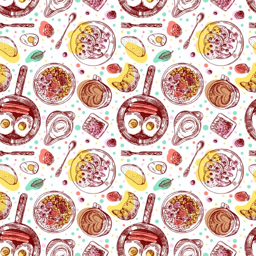 Breakfast Sketch - Morning Delight Vector Image