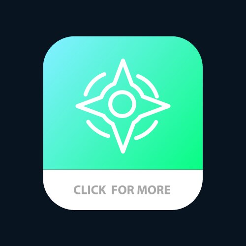 Compass navigation way mobile app button android vector image