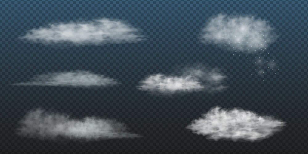 Realistic cloud white clouds fluffy sky fog Vector Image
