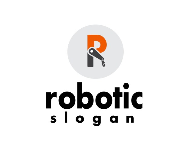 Robotics Initial Logo - R & Robotic vector image