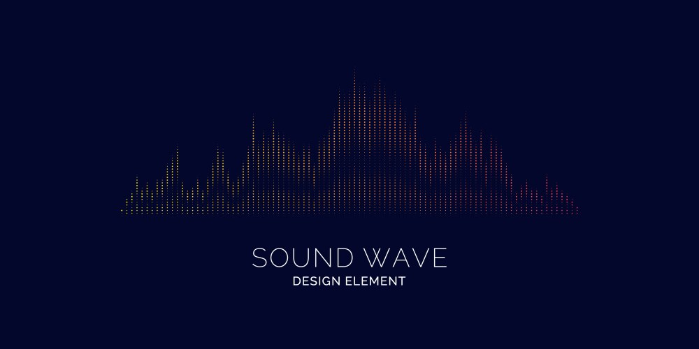 Sound wave on dark background Royalty Free Vector Image