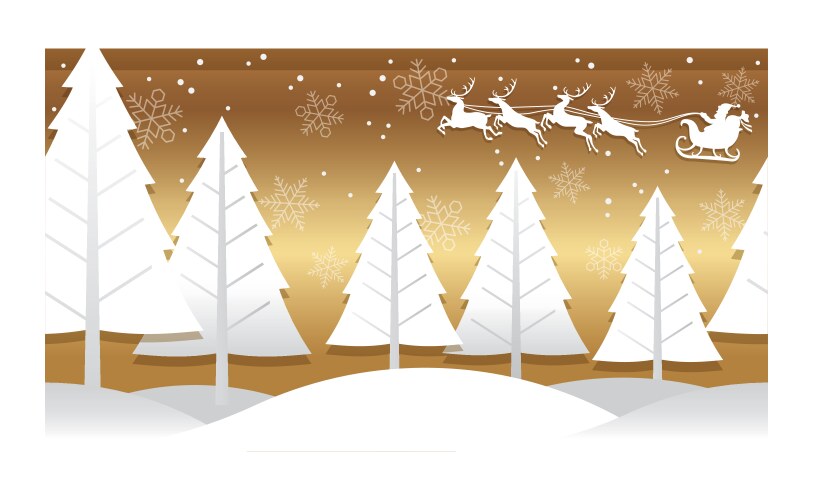 Christmas Forest with Santa Vector Image