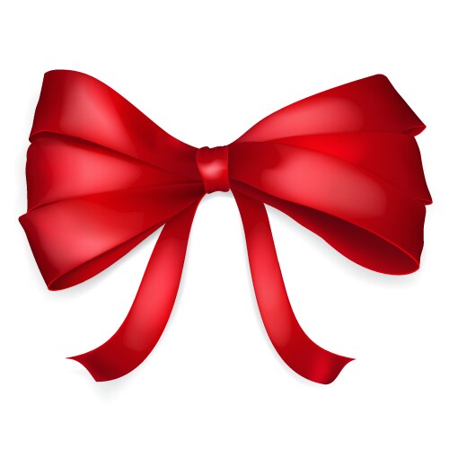 Pink satin bow ribbon with knot Royalty Free Vector Image