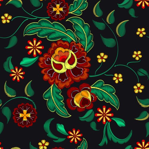 Embroidery pattern for design Royalty Free Vector Image