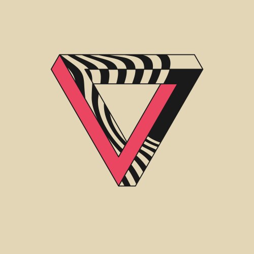 Impossible geometric shape the penrose triangle vector image