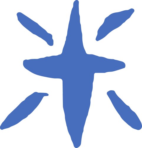 Abstract blue star shape Royalty Free Vector Image