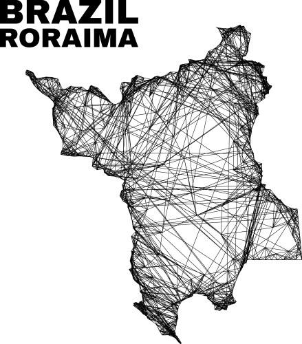 Net irregular mesh roraima state map vector image