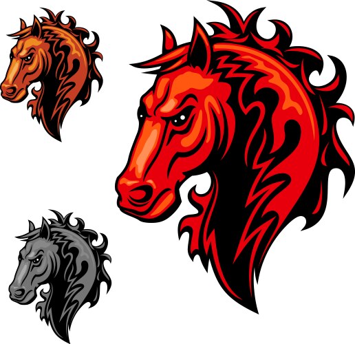 Fiery Horse Emblem Vector Image