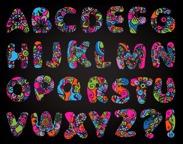 Cartoon Alphabet Royalty Free Vector Image Vectorstock