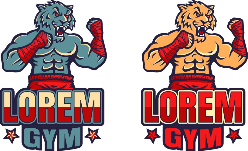 Set sport logos with tiger Vector Image