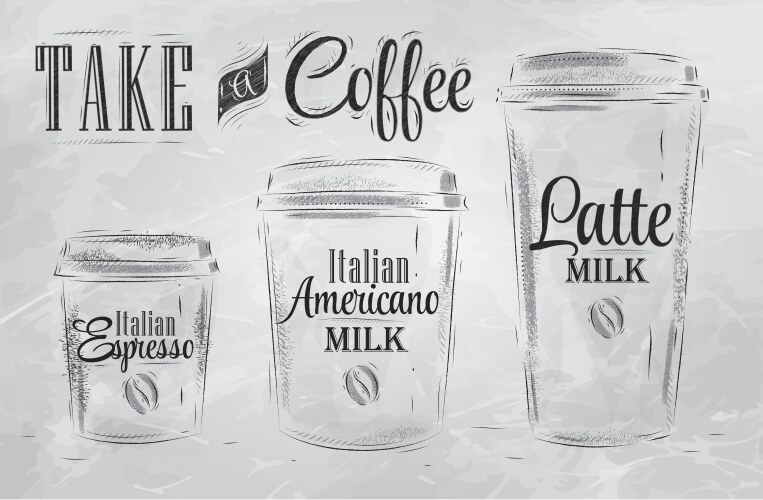 Coffee Cup Sketch on Blackboard Vector Image