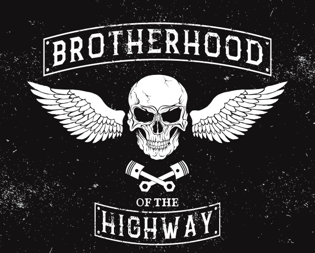 Vintage Skull Label with Wings Vector Image