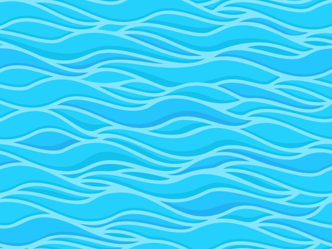 Water seamless waves pattern in ocean colors Vector Image