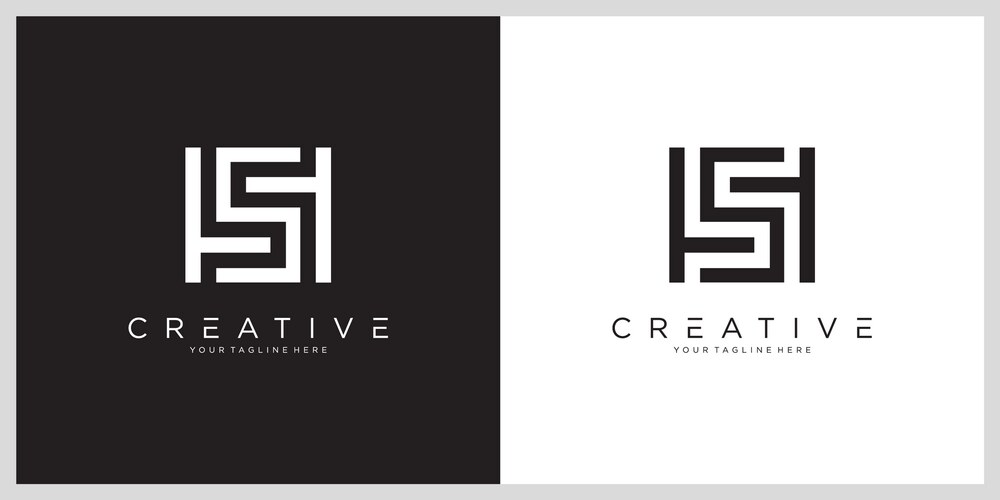 Elegant Initial Letter HS/SH Logo Vector Image