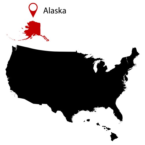 Map of the us state alaska Vector Image