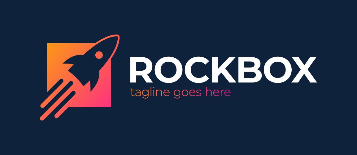 Rocket launch box logo design template start up Vector Image