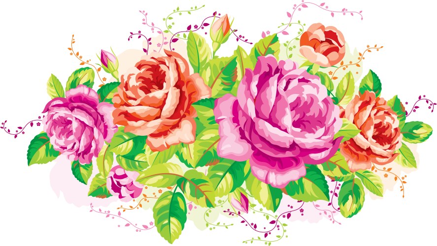 Vintage Roses Bouquet Vector Image